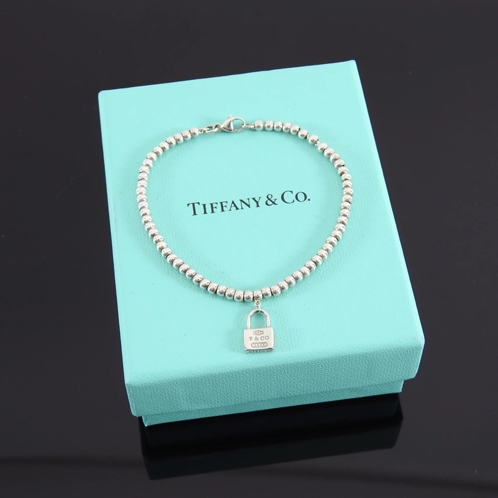 Tiffany and Co. Bead Bracelet with Lock Charm